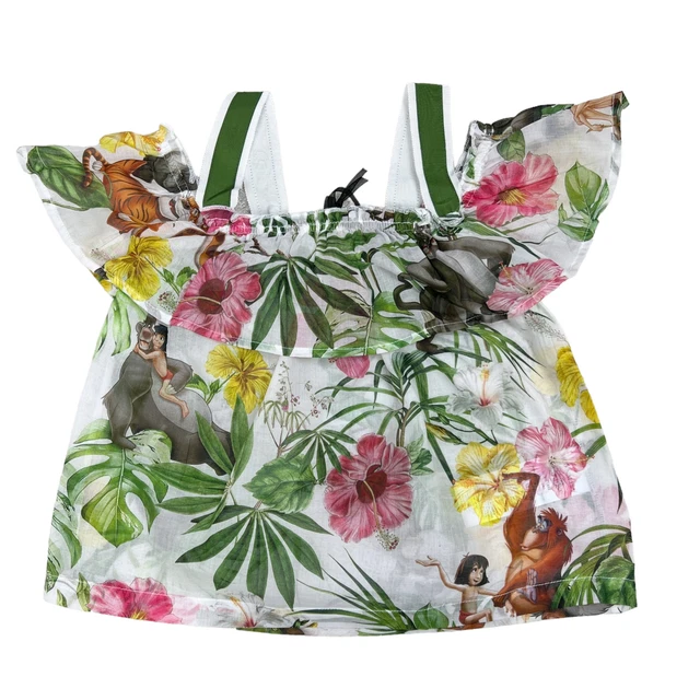 Set top jeans Monnalisa RRP £279 Jungle ETÀ 6 anni adolescenti bambine C411 3