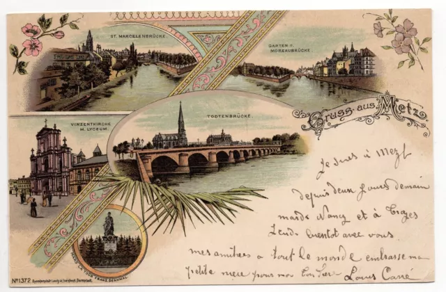 METZ moselle CPA 57 GRUSS Aus metz litho 5 vues 1899