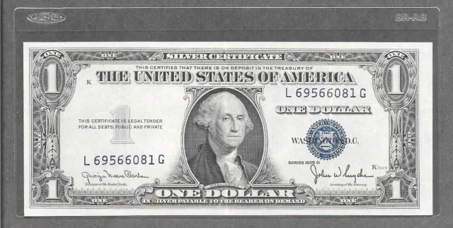1935 D WIDE / L - G Block RARE - $1 XF Silver Certificate Note