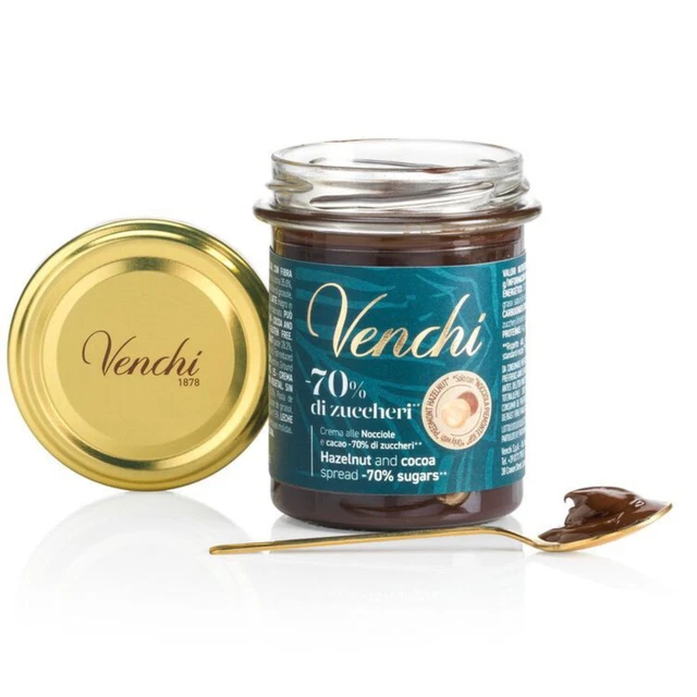 Crema Spalmabile Venchi Nocciole -70% Zuccheri Vasetto da 200 g Senza Glutine