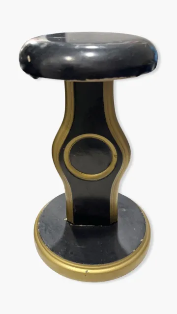 Hat Stand Art Deco Tabletop Wood Painted Black Gold Trim Mens Fedora Vintage