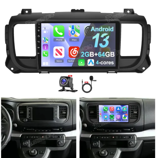 9" 64GB Android 13 Head Unit GPS NAVI DAB Radio For Peugeot Citroen Jumpy 16-21