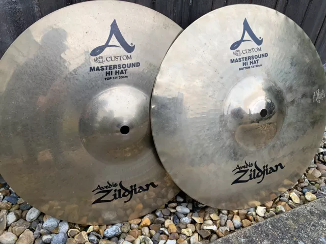 Zildjian A Custom ‘Mastersound’ 13 Inch Hi Hat Cymbals- Great Used Condish’