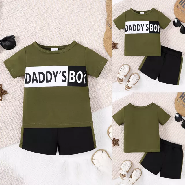 Infant Baby Boys Tracksuits T-Shirt Tops Shorts Outfit Kids Summer Clothes Set