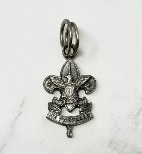 Vintage BSA Boy Scouts Be Prepared Sterling Silver Charm Pendant Eagle