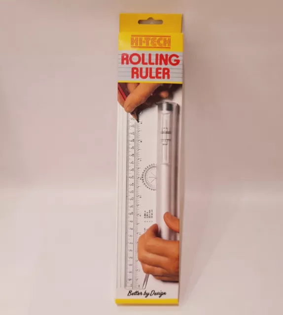 BRAND NEW - Vintage Rolling Ruler Hi Tech - Better By Design - 30 CM Metric