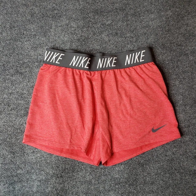 Nike Shorts Girls Large Orange DRI-FIT Trophy Training Athletic Logo Youth