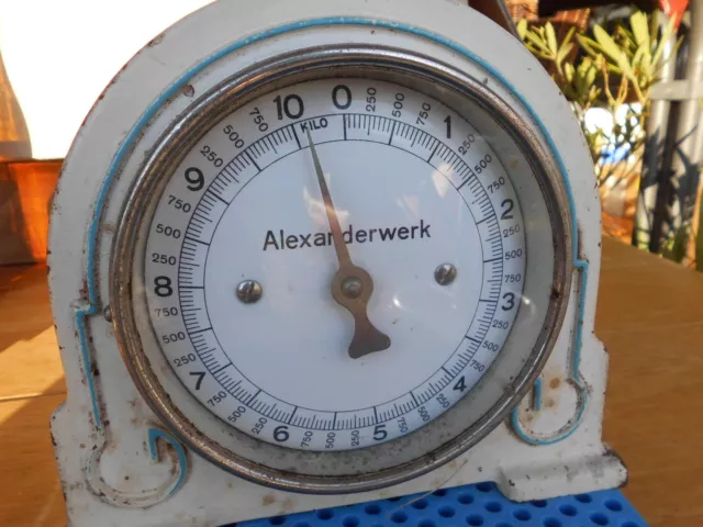 Alte Alexanderwerk Küchenwaage Emaille Waage bis 10kg 2