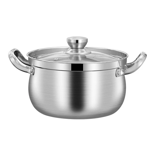 Olla de sopa duradera ollas de cocina 1 juego 24x13,7 cm utensilios de cocina plateados