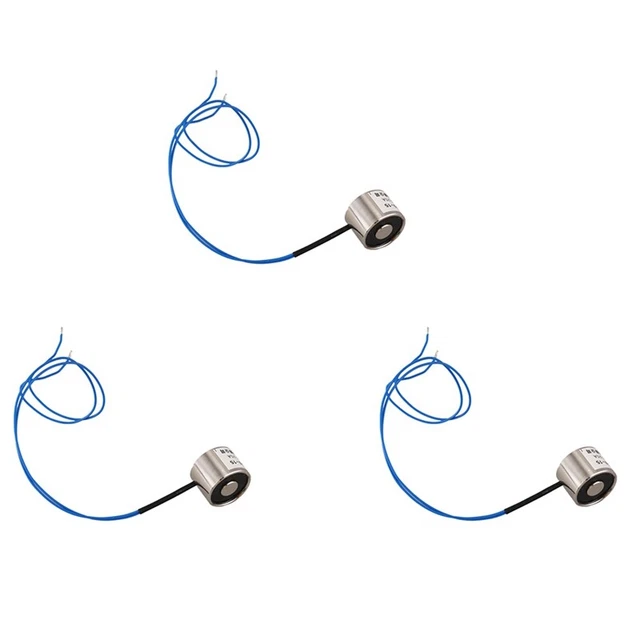 3X Slipped Electric Lift Magnet 12VDC 2.5Kg 5.5LB 20X15mm V6A1
