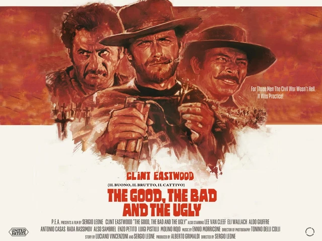 THE GOOD, BAD AND THE UGLY quad poster print 30x40" Clint Eastwood Eli