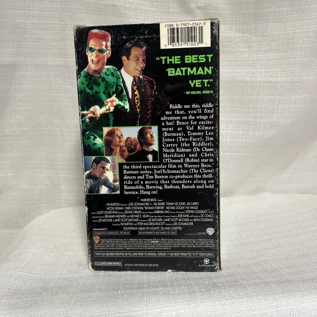 BATMAN FOREVER (VHS) Val Kilmer~ Tommy Lee Jones ~Nicole Kidman~ Jim