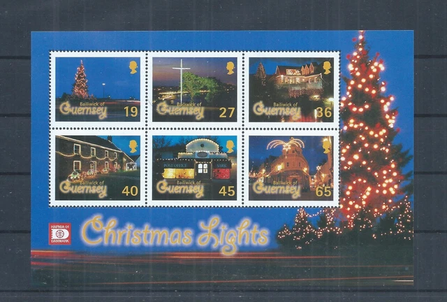Guernsey stamps.  2001 Christmas Festive Lights minisheet MNH SG MS934 (AJ273)