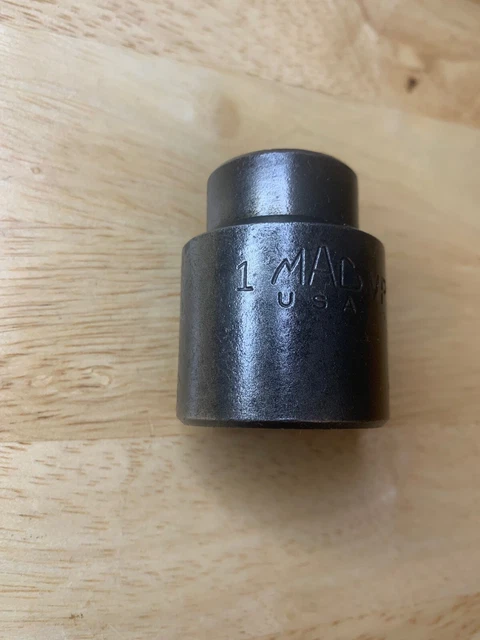 Mac Tools 1/2" Drive 1" SAE 6 Point Impact Short Socket VP326 Made in USA Used!