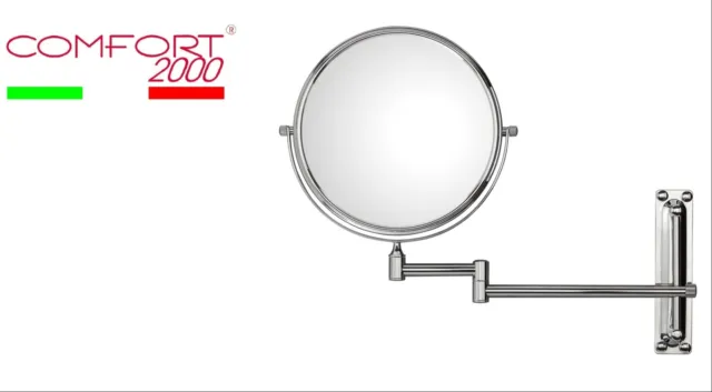 Specchio ingranditore per trucco/barba bifacciale in ottone cromato COMFORT2000