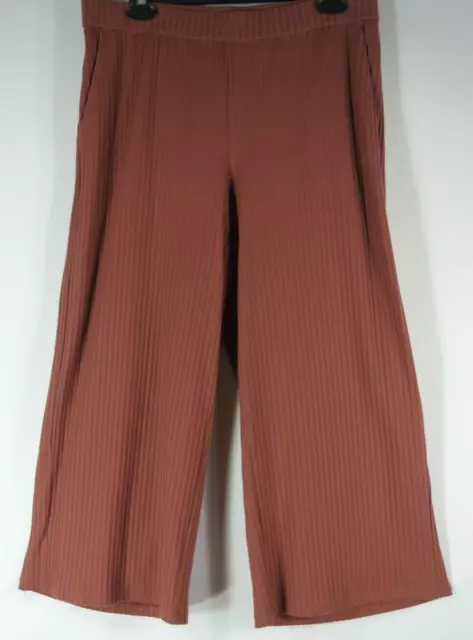 New Eileen Fisher Washable Stretch Rib Cropped Pant in Deep Terracotta M #P2437