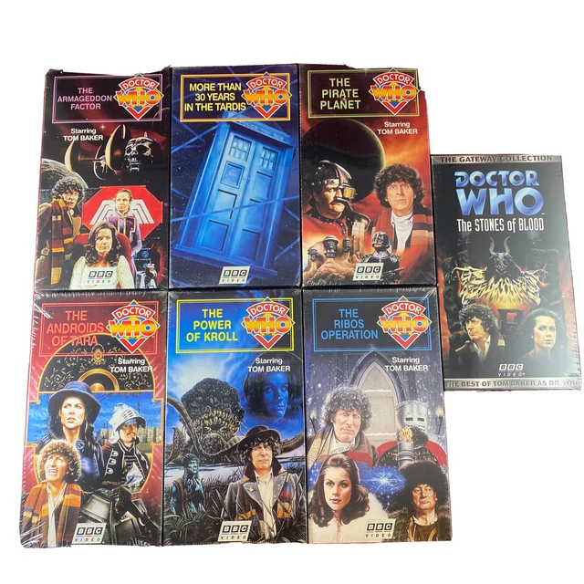 7 VINTAGE DOCTOR Who VHS Tapes Tom Baker New Sealed With Watermarks 49