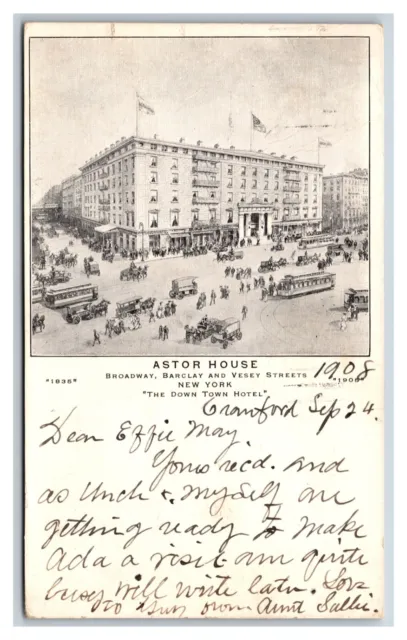 Astor House Hotel New York City NY NYC UDB Postcard V21
