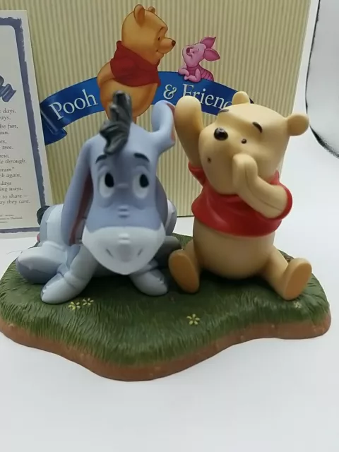 Disney's Pooh And Eeyore Psst You're A Grand Friend Pass It OnCeramic Figurine 3