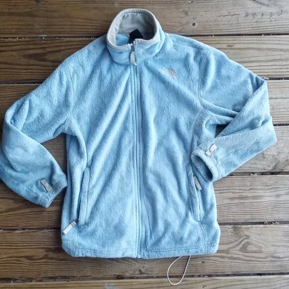 Girls The North Face Blue Zip Up Soft Sweater Jacket  Size large