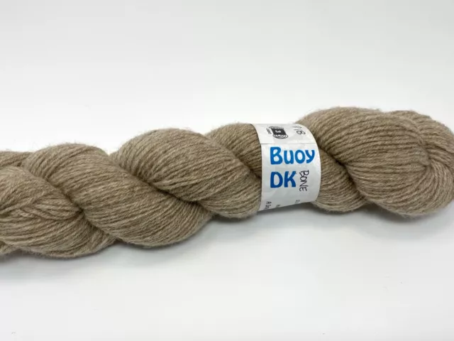 Hipstrings Indie 3-ply Hand Dyed Wool Yarn "Bone" Oatmeal Tan DK Mixed Wool