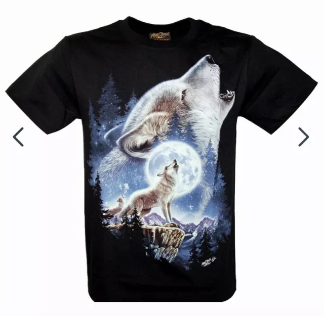 Lupo con Luna Piena - HD Rock Chang T-Shirt Luminosa al Buio