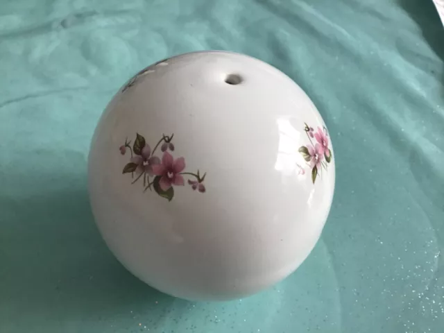 Vintage White Floral Ceramic Talc Holder/Shaker