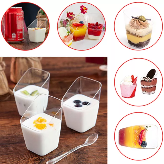 Dessert Cups Clear Container Mousse Cake Jelly Birthday Party Decroation