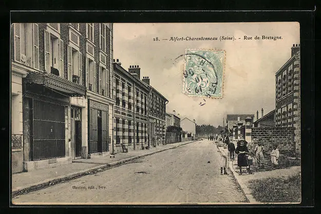 CPA Alfort-Charentonneau, Rue de Bretagne 1906