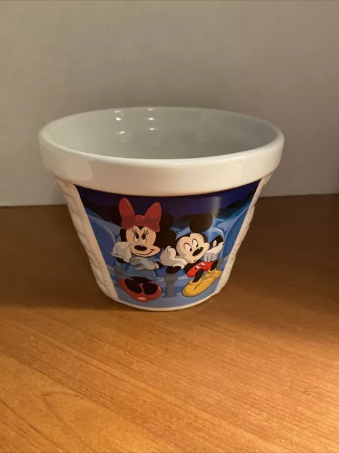 Disney Mickey Minnie Mouse Date Night/Love Ceramic Planter Flower Pot