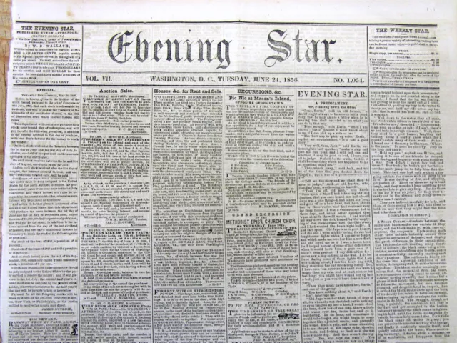 1856 Washington DC pre-Civil War newspaper illustrated RUNAWAY MALE SLAVE AD 2