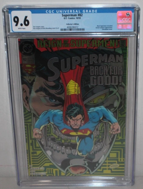 Superman #82 (1993 DC, Vol. 2) Collector's Edition Chromium Cover! CGC 9.6