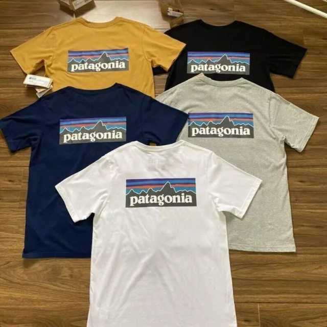 New Patagonia T-shirt Unisex Logo Short Sleeve Cotton Crewneck Fashion Print UK