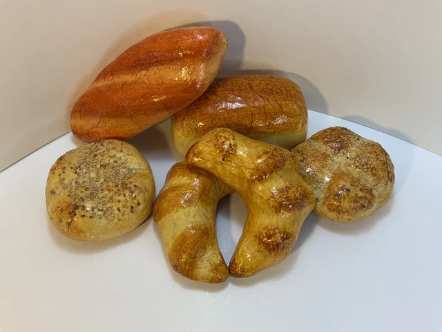 Lot Of 6 Realistic Display Prop Fake Faux Bread Food Bakery Loaf Buns Props