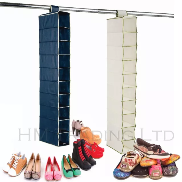 10 étagères armoire suspendue porte-chaussures porte-vêtements organisateur rangement vêtements