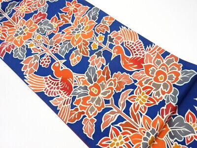 6161307: Japanese Kimono / Vintage Fukuro Obi / Flower & Bird