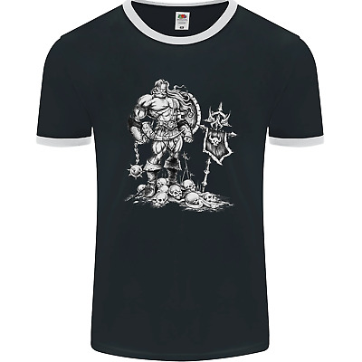 Viking Warior Skull Thor Odin Valhalla MMA Mens Ringer T-Shirt FotL