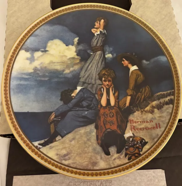 Norman Rockwell “Waiting On The Shore”  Collector's Plate By Edwin M. Knowles