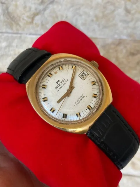 Vintage Pierpont Of Switzerland Watch Heavy Gold Plated Gents 38Mm Auto 1960'S 3