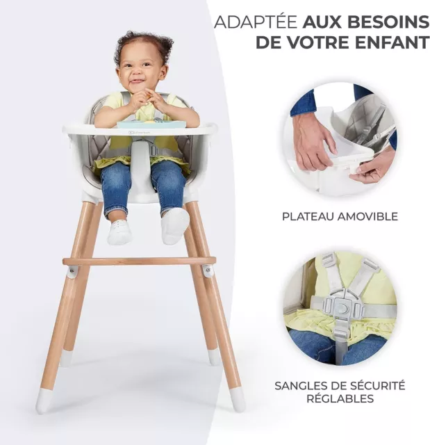 Chaise Haute Bébé Fauteuil Enfant Avec Plateau Solide Repas Pliée Repose Pieds 3