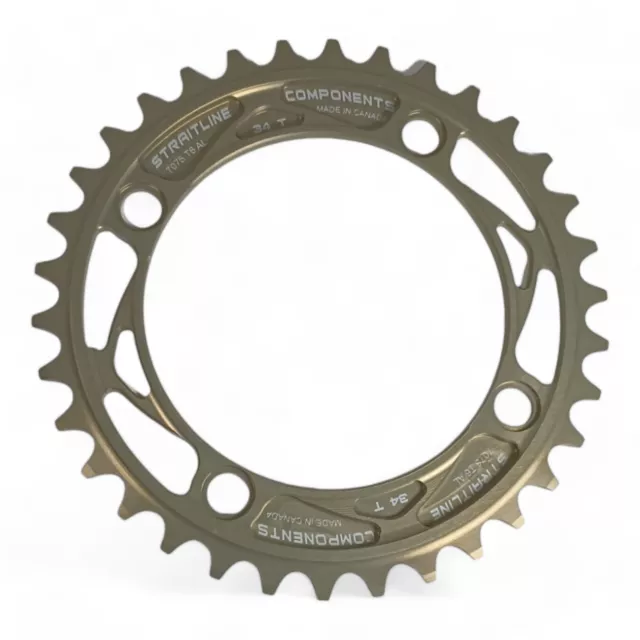 Straitline 34T 7075 Chainring 104 BCD 4 bolt Hard Anodized Made in Canada