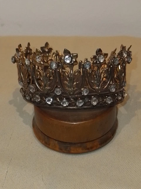 COURONNE DE SAINTE & SAINT & STATUE RELIGIEUSE LAITON XIXe EUR 165,00 - FR