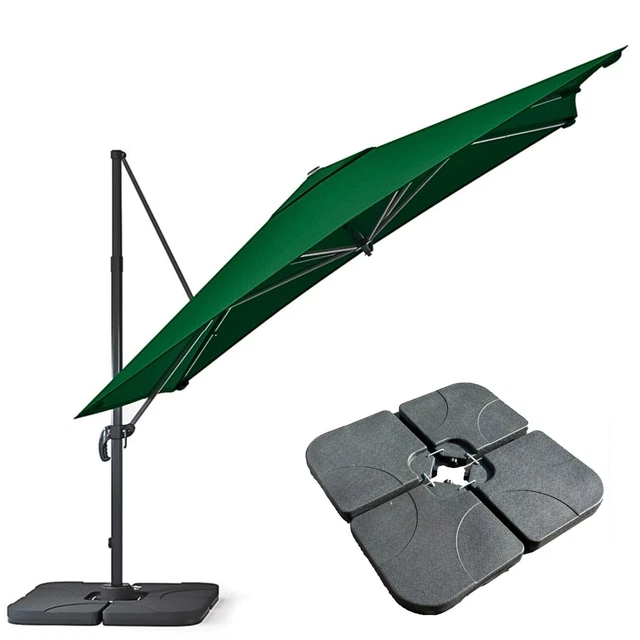 3M CANTILEVER PARASOL Offset Hanging 360 Rotation Garden Umbrella with
