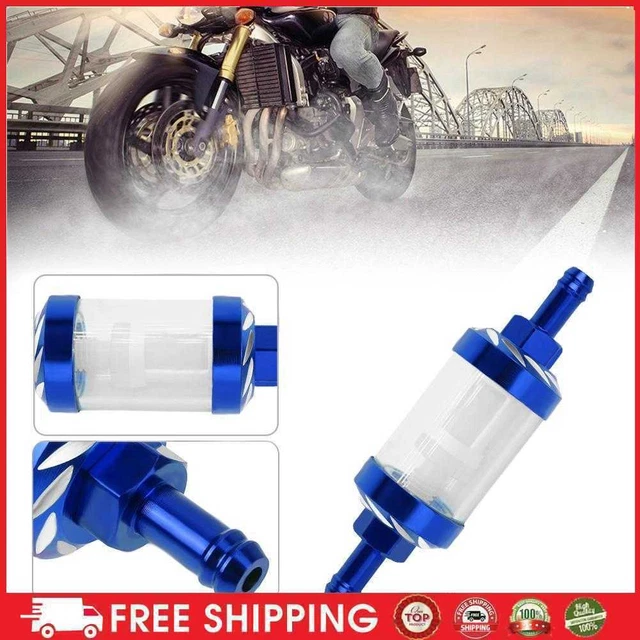 8mm CNC Aluminio Aleación Aceite Calefactor Filtro de Gas para ATV Dirt Pit Bike Motocross