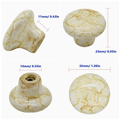 10 pièces 1,2 boutons en céramique poignée de porte armoire tiroir finition placard traction 2
