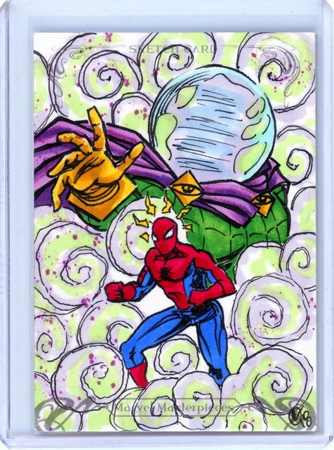 2018 Skybox Marvel Masterpieces Sketch 1/1 Charles Drake Spider-Man Mysterio JS