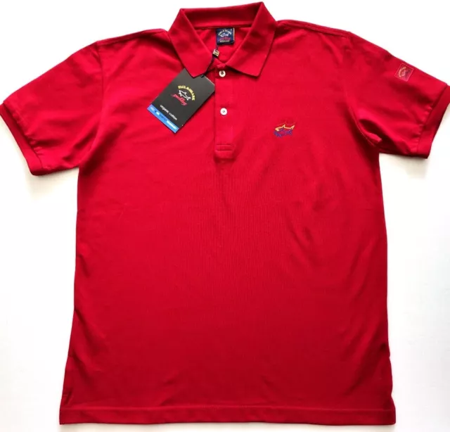 PAUL&SHARK Mens Red Polo T-shirt Size L