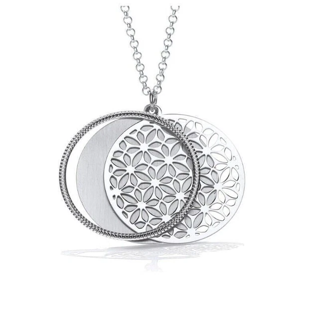 Collier Vintage Argent Sterling .925 Avec Pendentif Ormeau En Nacre Filigrane - Marque 81stgeneration