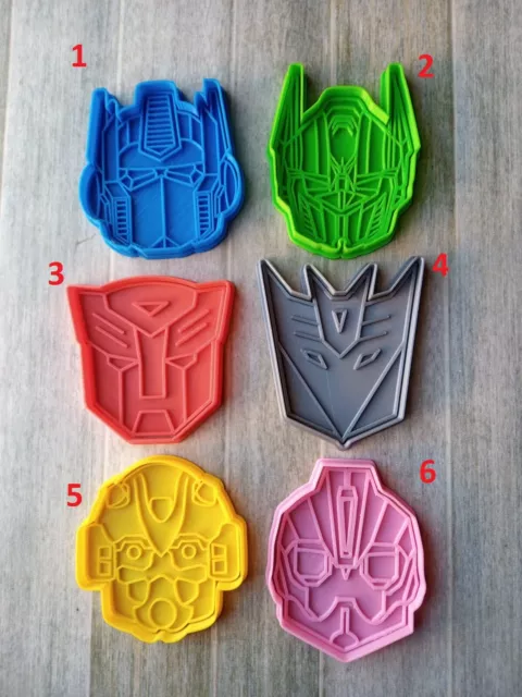 Transformers Set 6 pezzi cookie cutter formina tagliabiscotti o pdZ