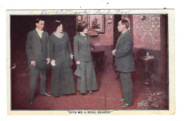 Early 1900's Adver. Postcard "Give Me A Real Reason" Lyceum Theatre, Playhouse